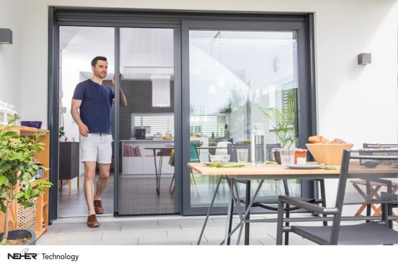 Plisseeanlage zum schieben  